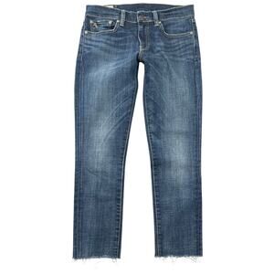 Polo Ralph Lauren Tompkins Skinny Cropped Raw Hem Dark Wash Jeans Women’s 28